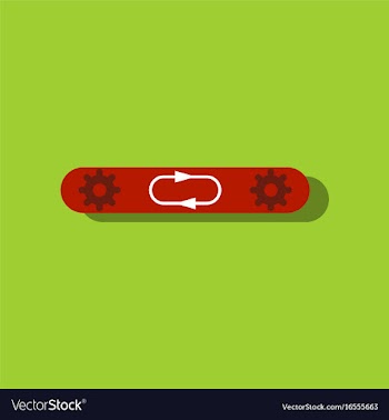 Flat icon design collection gears in process in vector image