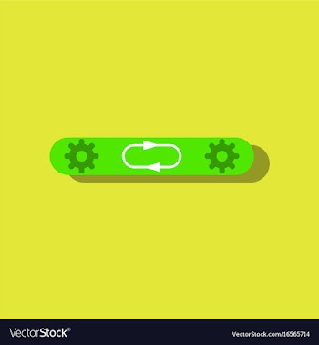 Flat icon design collection gears in process in vector image
