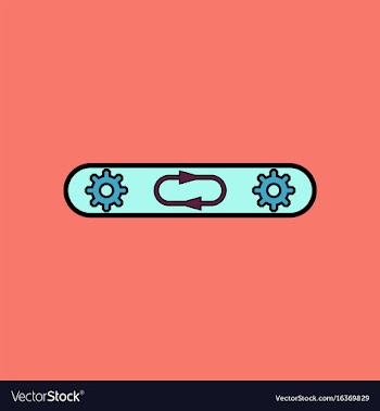Flat icon design collection gears in process vector image