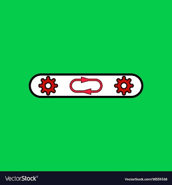 Flat icon design collection gears in process vector image