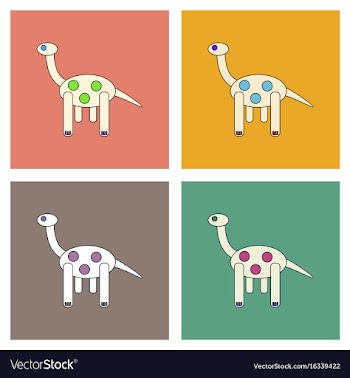 Flat icon design collection giraffe toy vector image