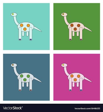 Flat icon design collection giraffe toy vector image