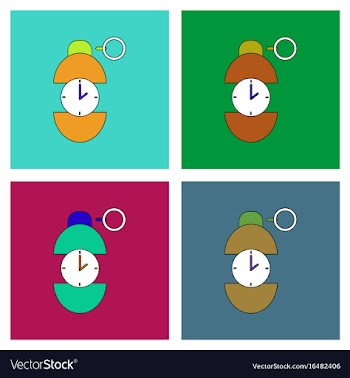 Flat icon design collection grenade time to vector image