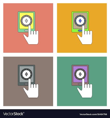 Flat icon design collection hand and chip vector image