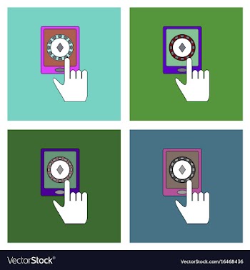 Flat icon design collection hand and chip vector image