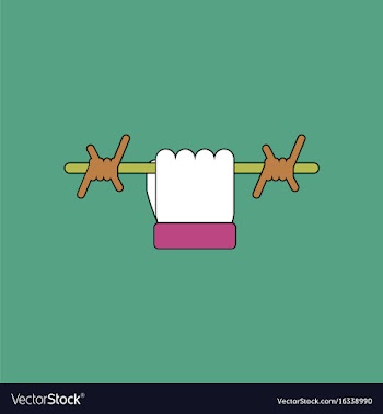 Flat icon design collection hand holding barbed vector image