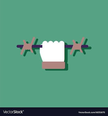 Flat icon design collection hand holding barbed vector image