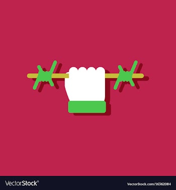 Flat icon design collection hand holding barbed vector image