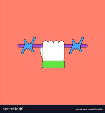 Flat icon design collection hand holding barbed vector image
