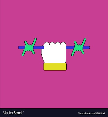 Flat icon design collection hand holding barbed vector image