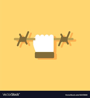 Flat icon design collection hand holding barbed vector image