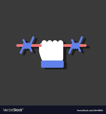 Flat icon design collection hand holding barbed vector image