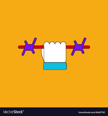 Flat icon design collection hand holding barbed vector image