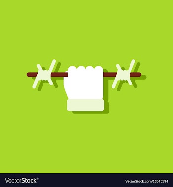 Flat icon design collection hand holding barbed vector image