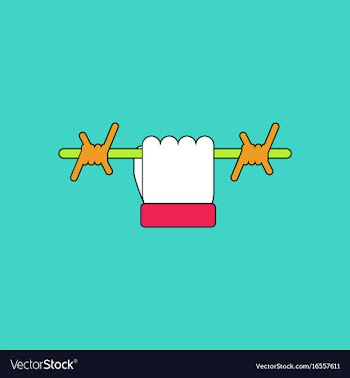 Flat icon design collection hand holding barbed vector image