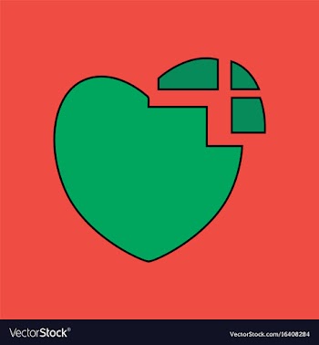 Flat icon design collection heart disease vector image