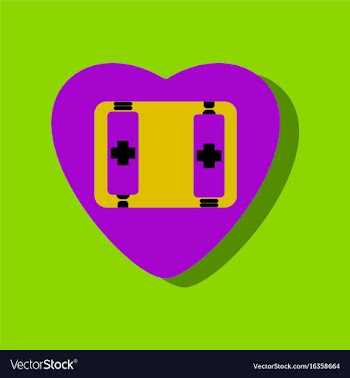 Flat icon design collection heart icon with a vector image