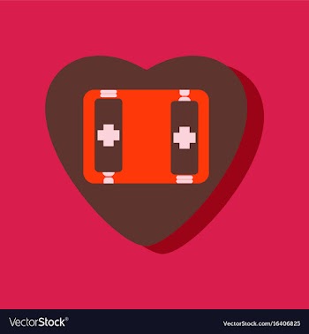 Flat icon design collection heart icon with a vector image