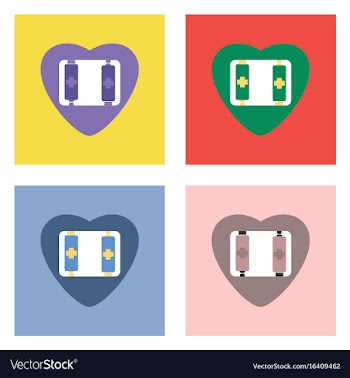 Flat icon design collection heart icon with a vector image