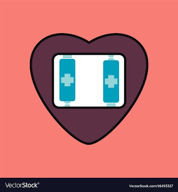 Flat icon design collection heart icon with a vector image
