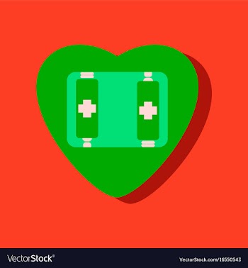 Flat icon design collection heart icon with a vector image