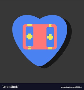 Flat icon design collection heart icon with a vector image