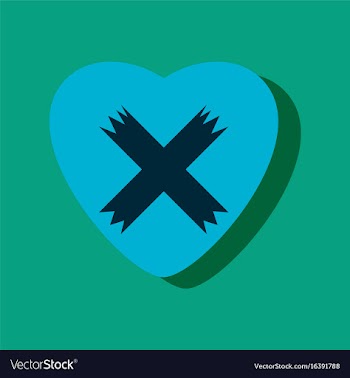 Flat icon design collection heart plaster icon in vector image