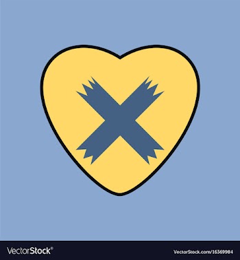Flat icon design collection heart plaster icon vector image