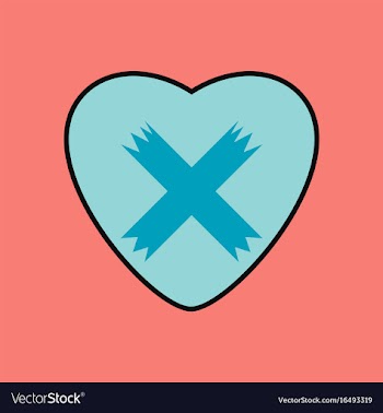 Flat icon design collection heart plaster icon vector image