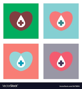 Flat icon design collection heart with a cross vector image