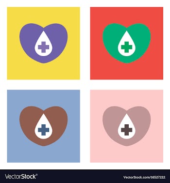 Flat icon design collection heart with a cross vector image