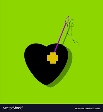 Flat icon design collection heart with a needle vector image