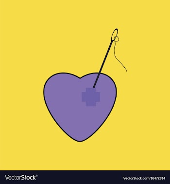 Flat icon design collection heart with a needle vector image
