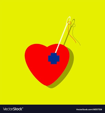 Flat icon design collection heart with a needle vector image