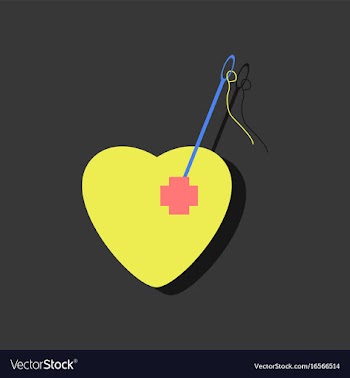 Flat icon design collection heart with a needle vector image