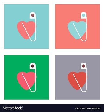 Flat icon design collection heart with a safety vector image