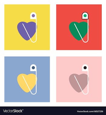 Flat icon design collection heart with a safety vector image