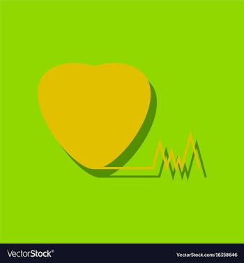 Flat icon design collection heart with cardio in vector image