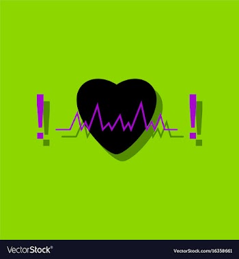 Flat icon design collection heart with cardio in vector image