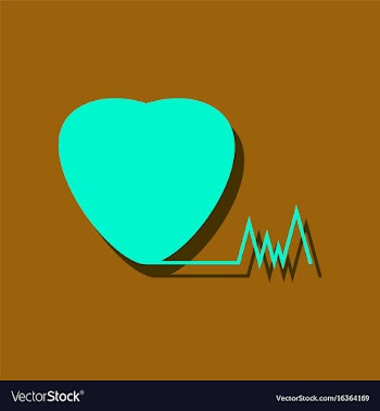 Flat icon design collection heart with cardio in vector image