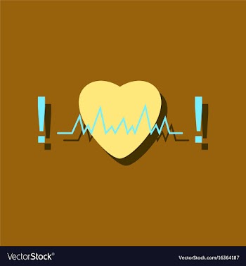Flat icon design collection heart with cardio in vector image