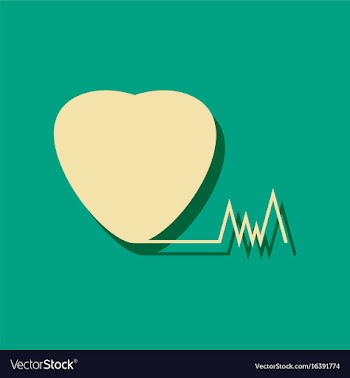 Flat icon design collection heart with cardio in vector image