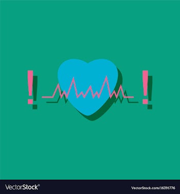 Flat icon design collection heart with cardio in vector image