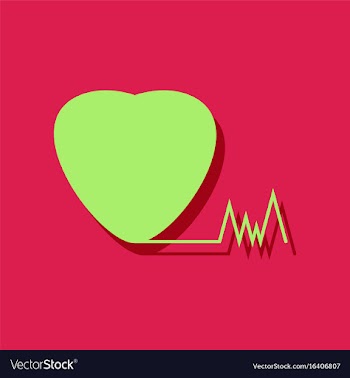 Flat icon design collection heart with cardio in vector image
