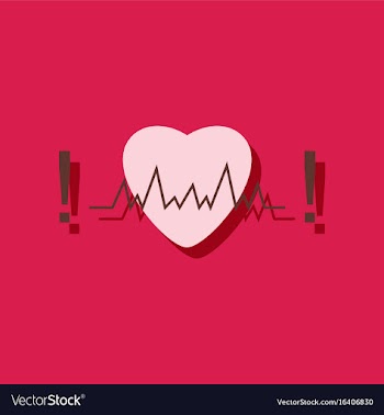 Flat icon design collection heart with cardio in vector image