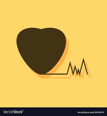 Flat icon design collection heart with cardio in vector image