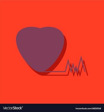 Flat icon design collection heart with cardio in vector image
