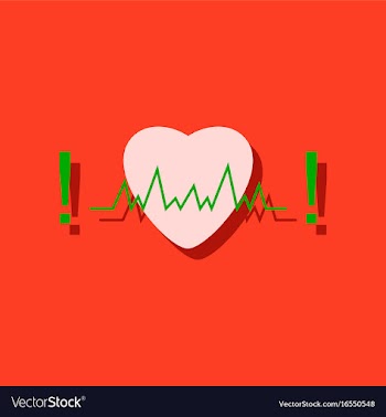 Flat icon design collection heart with cardio in vector image