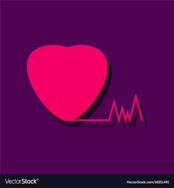 Flat icon design collection heart with cardio in vector image