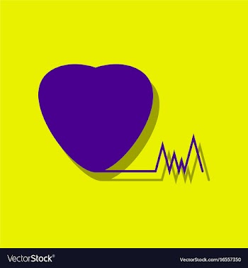 Flat icon design collection heart with cardio in vector image